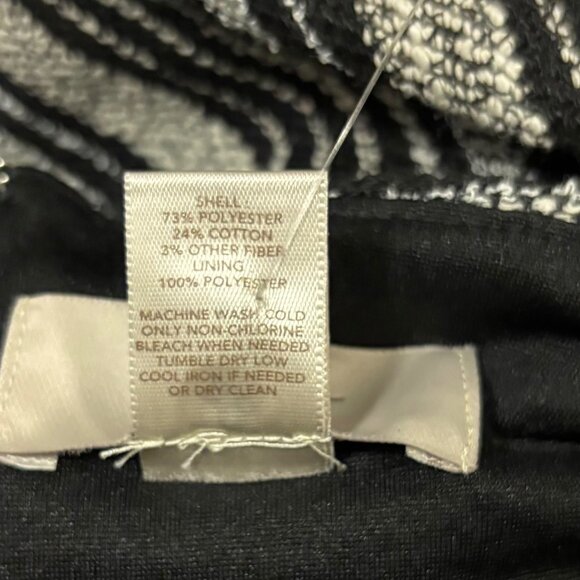 LOFT Striped Knit Dress Size 16 3/4 Sleeve Black Gray - Picture 10 of 10